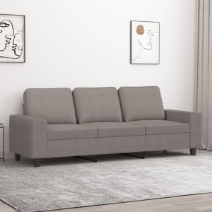 vidaXL vidaXL Sofa 3-osobowa, kolor taupe, 180 cm, tapicerowana tkaniną 1