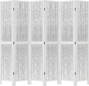 vidaXL vidaXL Parawan pokojowy, 6-panelowy, biały, lite drewno paulowni 9