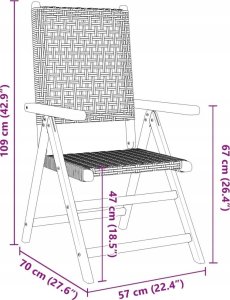 vidaXL vidaXL Krzesła ogrodowe, 2 szt., szare, drewno akacjowe i polirattan 11