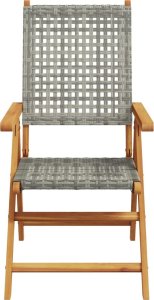 vidaXL vidaXL Krzesła ogrodowe, 2 szt., szare, drewno akacjowe i polirattan 5