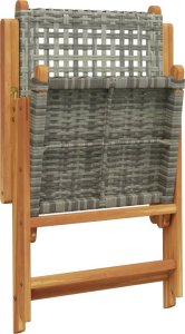 vidaXL vidaXL Krzesła ogrodowe, 2 szt., szare, drewno akacjowe i polirattan 8