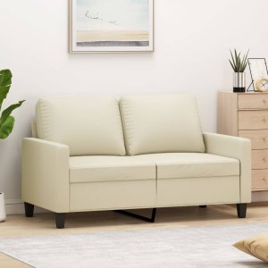 vidaXL 2-osobowa sofa, kremowy, 120 cm, sztuczna skóra 1