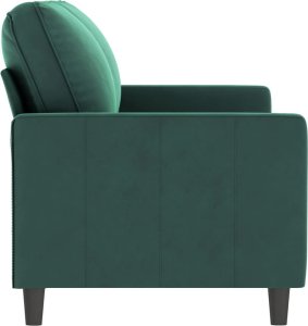 vidaXL Sofa 2-osobowa, ciemnozielona, 140 cm, tapicerowana aksamitem 4