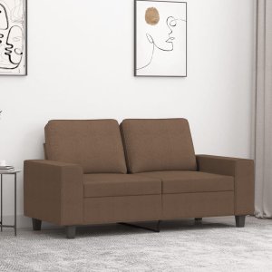 vidaXL Sofa 2-osobowa, brązowa, 120 cm, tapicerowana tkaniną 1