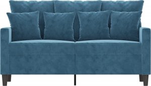 vidaXL Sofa 2-osobowa, niebieski, 120 cm, tapicerowana aksamitem 3