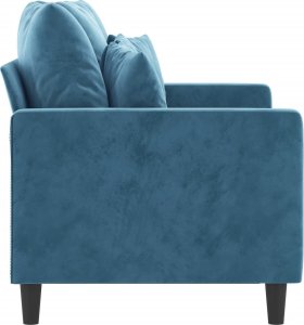 vidaXL Sofa 2-osobowa, niebieski, 120 cm, tapicerowana aksamitem 4