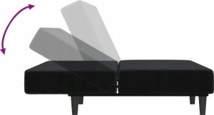 vidaXL 2-osobowa kanapa, czarna, tapicerowana aksamitem 7