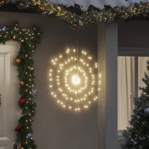 Dekoracja świąteczna vidaXL Ozdoby świąteczne ze 140 lampkami LED, 4 szt, ciepła biel, 17cm 1