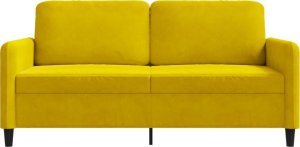 vidaXL Sofa 2-osobowa, żółta, 140 cm, tapicerowana aksamitem 4