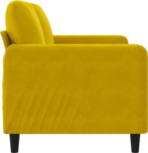 vidaXL Sofa 2-osobowa, żółta, 140 cm, tapicerowana aksamitem 5