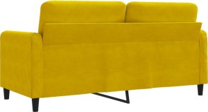 vidaXL Sofa 2-osobowa, żółta, 140 cm, tapicerowana aksamitem 6