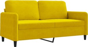 vidaXL Sofa 2-osobowa, żółta, 140 cm, tapicerowana aksamitem 10