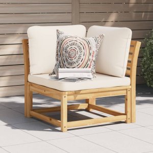 vidaXL VidaXL Patio Sofa Corner with Cushions 28.7"x28.7"x25.6" Solid Wood Acacia 1