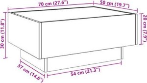 vidaXL Stolik kawowy z LED, dąb sonoma, 70x50x30 cm 13