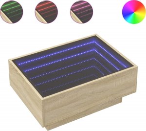 vidaXL Stolik kawowy z LED, dąb sonoma, 70x50x30 cm 2