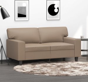 vidaXL 2-osobowa sofa, kolor cappuccino, 120 cm, sztuczna skóra 1