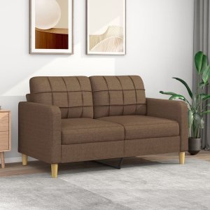 vidaXL vidaXL Sofa 2-osobowa, brązowa, 140 cm, tapicerowana tkaniną 1