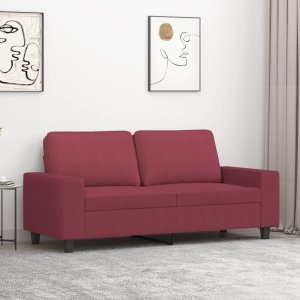 vidaXL vidaXL Sofa 2-osobowa, winna czerwień, 140 cm, tapicerowana tkaniną 1