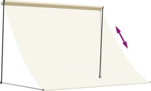 vidaXL Markiza zwijana, kremowa, 250x150 cm, tkanina i stal 6