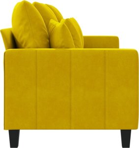 vidaXL vidaXL Sofa 3-osobowa, żółty, 180 cm, tapicerowana aksamitem 5