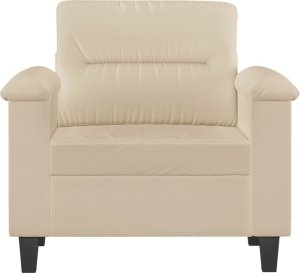 vidaXL vidaXL Fotel, kremowy, 60 cm, obity mikrofibrą 3