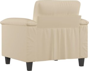 vidaXL vidaXL Fotel, kremowy, 60 cm, obity mikrofibrą 5