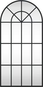 vidaXL Lustro ścienne, czarne, 40x80 cm, zakończone łukiem, żelazo 3