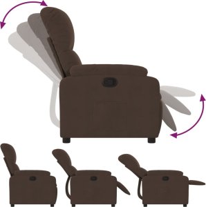 vidaXL Rozkładany fotel, brązowy, obity mikrofibrą 4