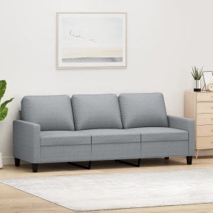 vidaXL Sofa 3-osobowa, jasnoszara, 180 cm, tapicerowana tkaniną 1