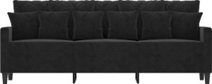 vidaXL vidaXL Sofa 3-osobowa, czarny, 180 cm, tapicerowana aksamitem 3