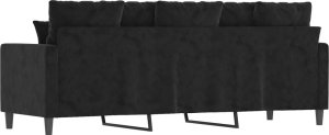 vidaXL vidaXL Sofa 3-osobowa, czarny, 180 cm, tapicerowana aksamitem 5