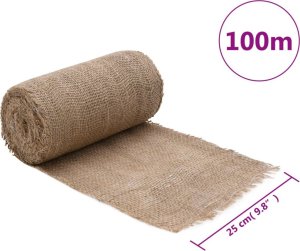vidaXL Tkanina jutowa w rolce, 0,25x100 m, 100% juta, 200 g/m 7
