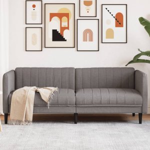 vidaXL Sofa 3-osobowa, kolor taupe, tapicerowana tkaniną 1