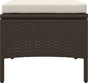 vidaXL 2-os. sofa ogrodowa ze stolikiem i stołkami, brąz, polirattan 6