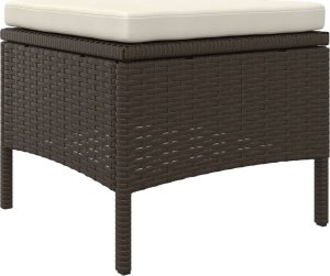 vidaXL 2-os. sofa ogrodowa ze stolikiem i stołkami, brąz, polirattan 7