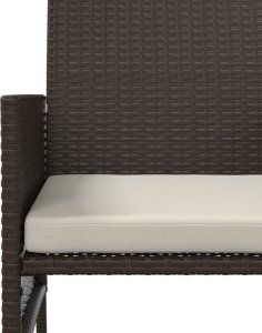 vidaXL 2-os. sofa ogrodowa ze stolikiem i stołkami, brąz, polirattan 8