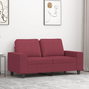 vidaXL vidaXL Sofa 2-osobowa, winna czerwień, 120 cm, tapicerowana tkaniną 1