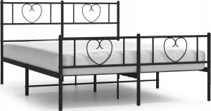 vidaXL VidaXL Metal Bed Frame with Headboard and Footboard Black 59.1"x78.7" 2