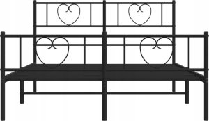 vidaXL VidaXL Metal Bed Frame with Headboard and Footboard Black 59.1"x78.7" 4