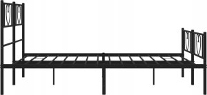 vidaXL VidaXL Metal Bed Frame with Headboard and Footboard Black 59.1"x78.7" 5