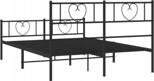 vidaXL VidaXL Metal Bed Frame with Headboard and Footboard Black 59.1"x78.7" 6