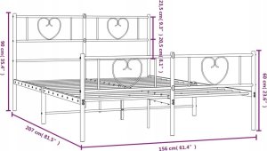 vidaXL VidaXL Metal Bed Frame with Headboard and Footboard Black 59.1"x78.7" 8