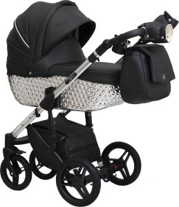 Wózek Baby Merc Wózek  Euforia Premium wielofunkcyjny Paradise Baby 4w1 czarno srebrny 1