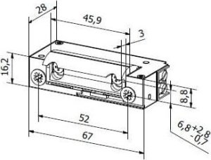 Emas Elektrozaczep HARTTE XS12UW seria XS 12V AC/DC z wyłącznikiem 3