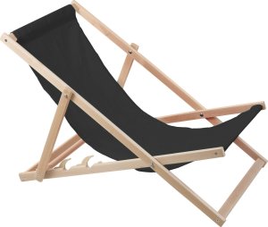 Kiti Zestaw dwóch leżaków czarnych Woodok do samodzielnego montażu 3