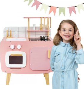 Triton Kuchnia drewniana dla dzieci Retro + przybory kuchenna 2