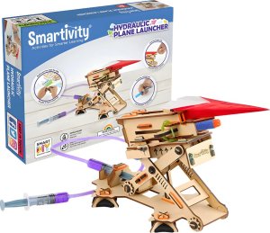 UGEARS Smartivity Drewniane Mechaniczne Puzzle 3D - Hydrauliczna Wyrzutnia 1