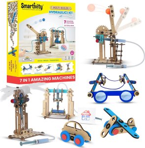 WOODEN CITY Smartivity Drewniane Mechaniczne Puzzle 3D - Eksperymenty Hydrauliczne 1