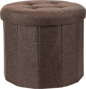 Home Styling Collection Pufa z pikownym siedziskiem OTTOMAN, Ø 45 x 39 cm, kolor szary 1