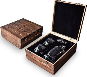 Glasmark Zestaw TWISTED do Whisky: Karafka + Dwie Szklanki + Kamienie + Szczypce + Skrzynia 2